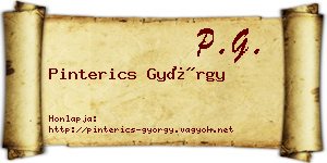 Pinterics György névjegykártya