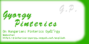 gyorgy pinterics business card